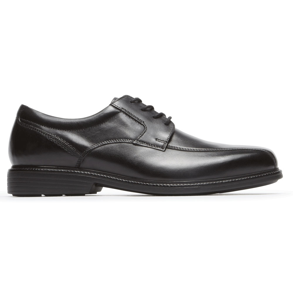 Rockport Mens Oxfords Black - Charles Road Bike Toe - UK 254-MKJPSE